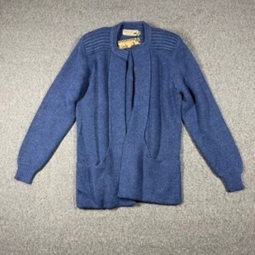 Peruvian Link Alpaca Collection Blue Open Front Cardigan Sweater OS NEW